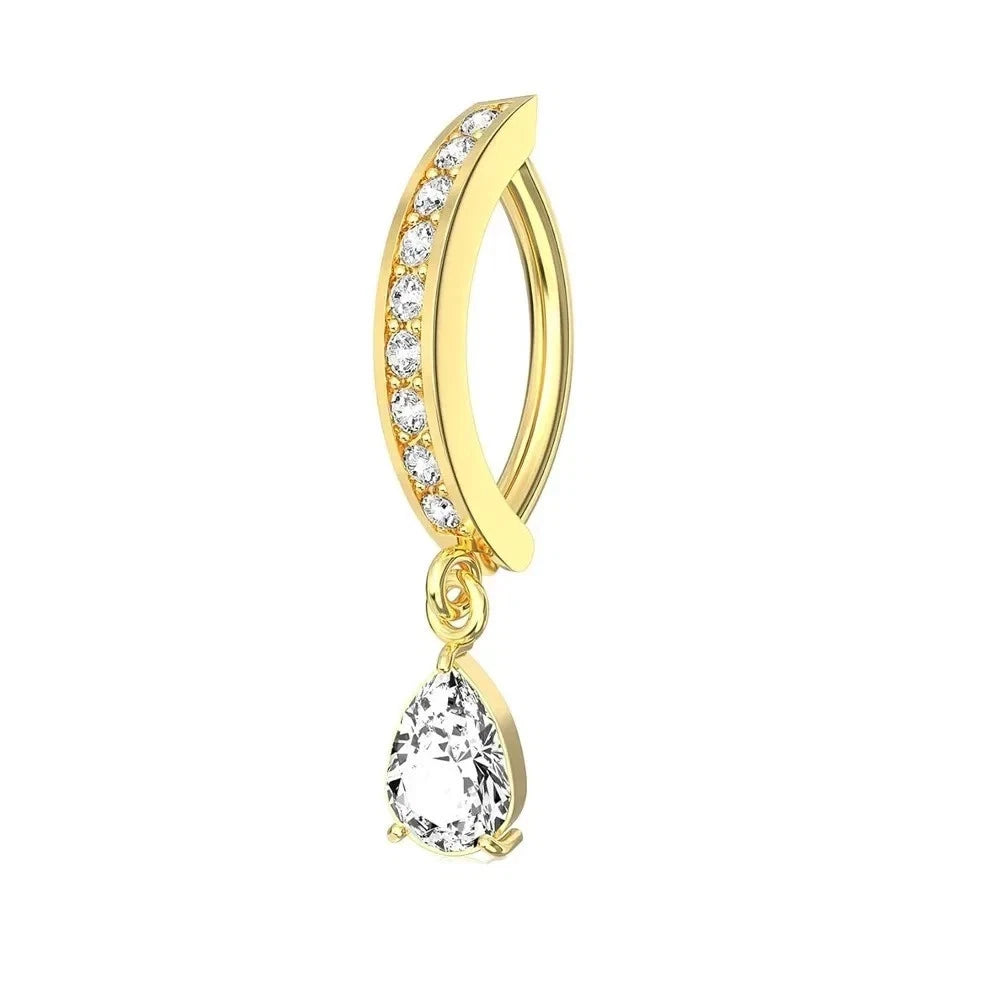 Belly Bars Navel Button Clicker Bar Ring CZ Gem Plain Body Piercing Jewellery