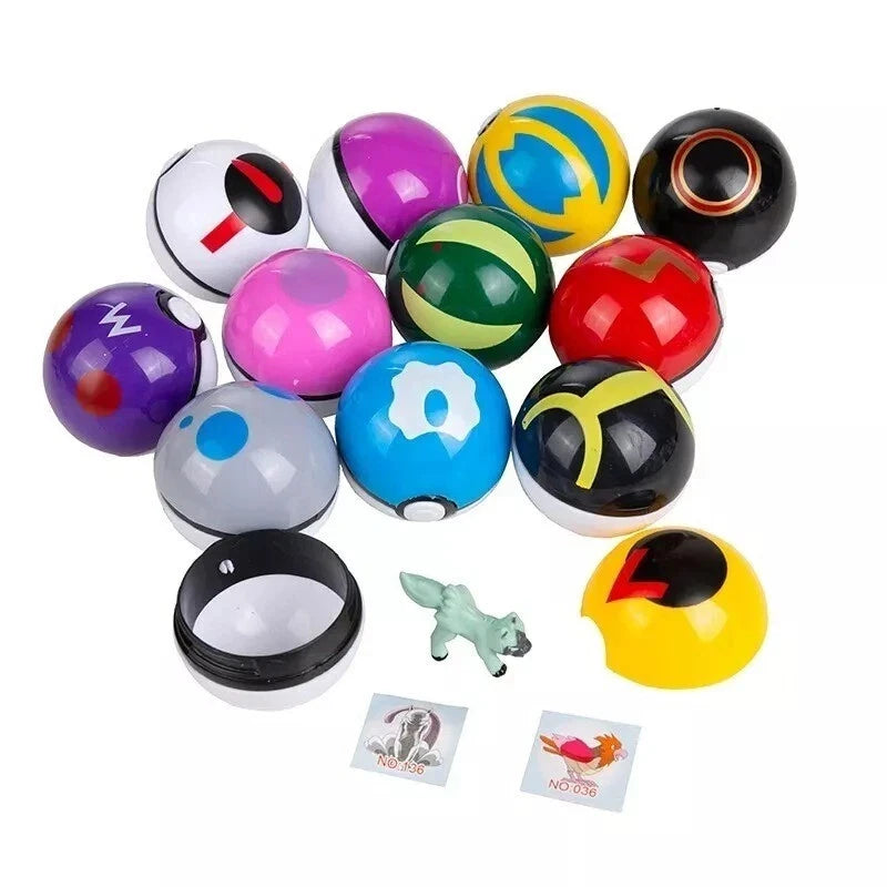 12pcs Ball For Pokeball Set Kids Toys Figures Pikachu Child Gifts Uk