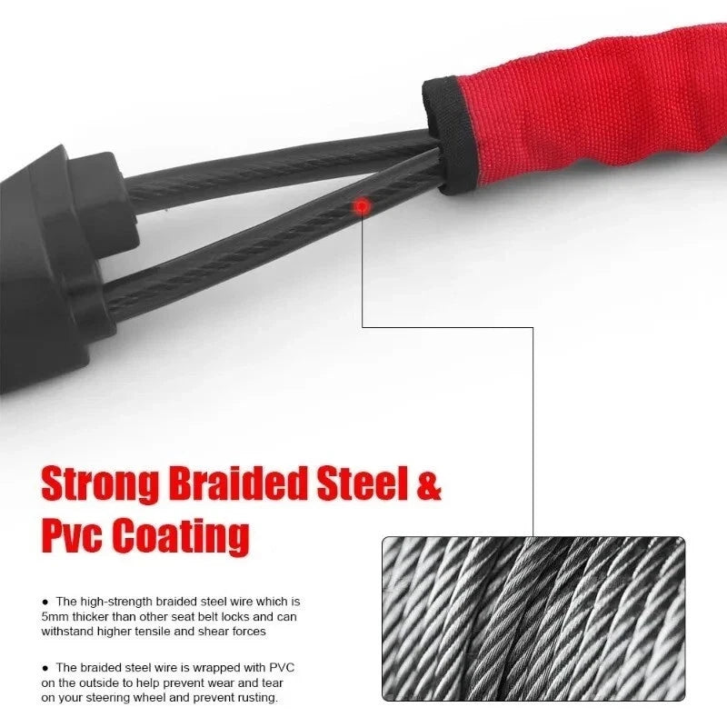 Seat Belt Lock Steering Wheel Lock Car Security Anti-Theft Device