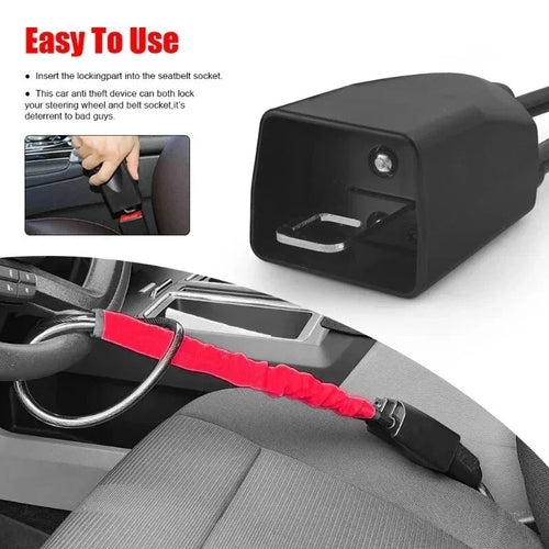 Seat Belt Lock Steering Wheel Lock Car Security Anti-Theft Device