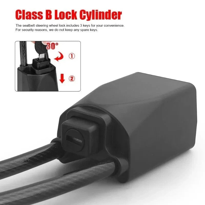 Seat Belt Lock Steering Wheel Lock Car Security Anti-Theft Device