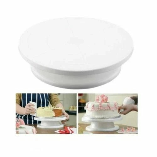 Kitchen Rotating Cake Stand Decorating Icing Revolving Turntable Display - 28CM