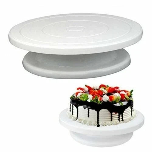 Kitchen Rotating Cake Stand Decorating Icing Revolving Turntable Display - 28CM